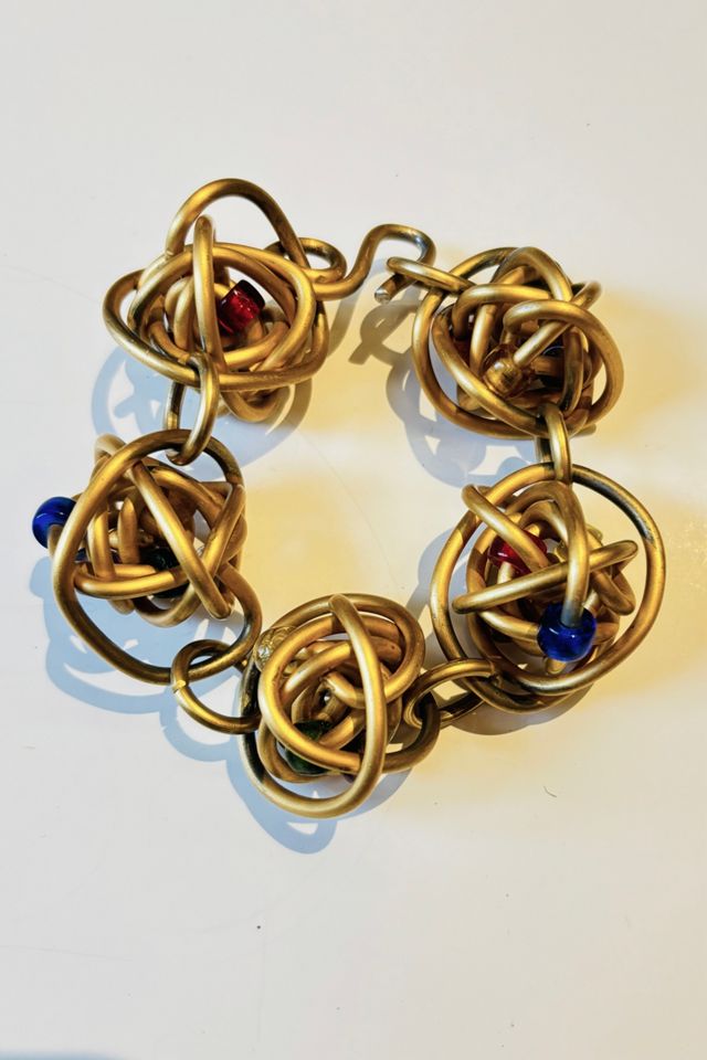 1990’s Jill Fagin VintageChunky Wrapped Wire Ball & Bead Bracelet #2