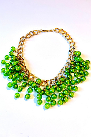 Vintage Napier Jewelry Green Bauble Necklace Selected by Nomad Vintage