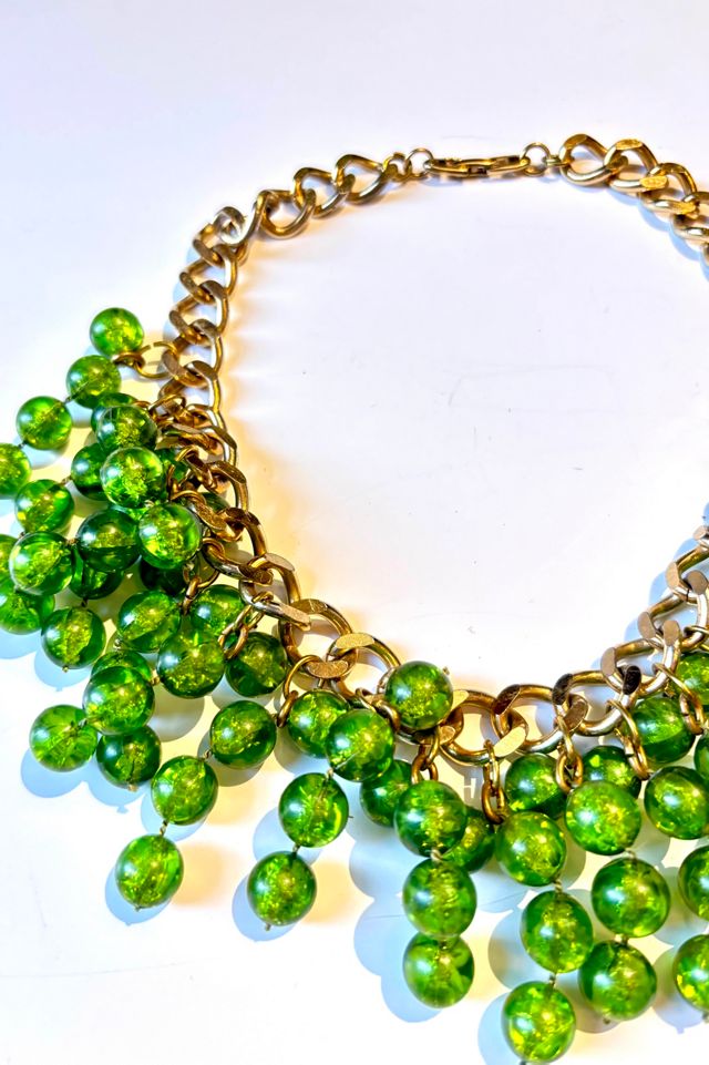Vintage Napier Jewelry Green Bauble Necklace Selected by Nomad Vintage #1