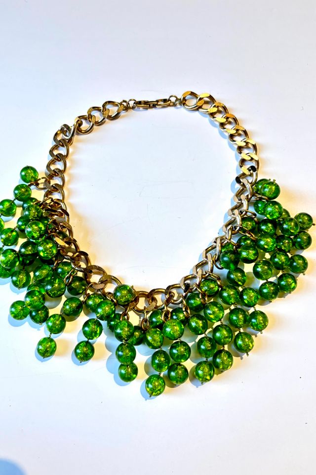 Vintage Napier Jewelry Green Bauble Necklace Selected by Nomad Vintage #2