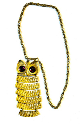 Vintage 1970's Large Segmented Owl Statement Necklace Selected by Nomad Vintage