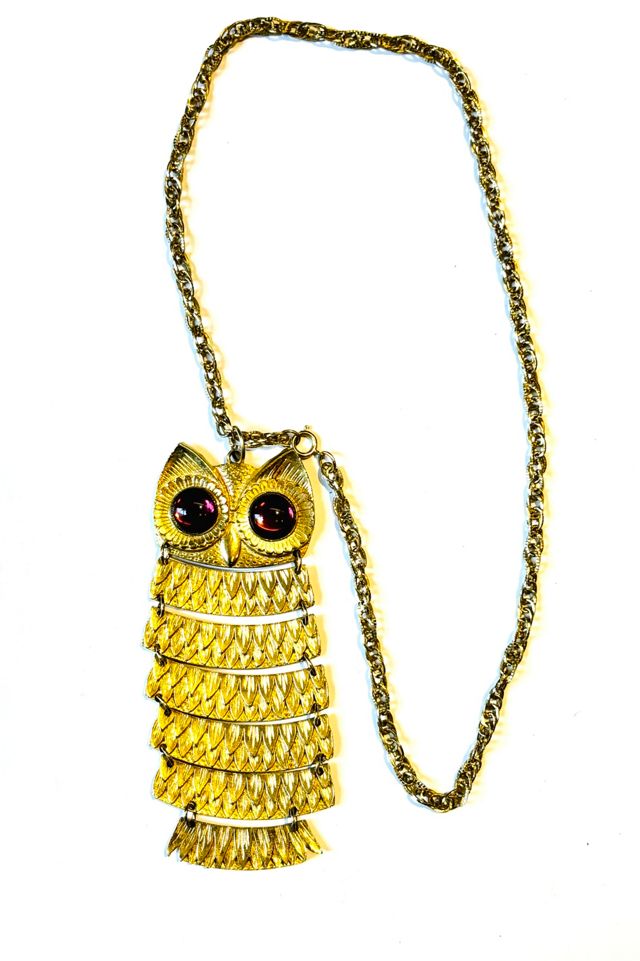Vintage 1970's Large Segmented Owl Statement Necklace Selected by Nomad Vintage #3