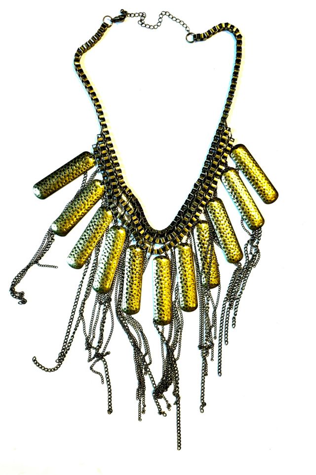 Vintage 1970’s Ornate Gold Tone Chains, Beads & Tassel Necklace Selected by Nomad Vintage #2