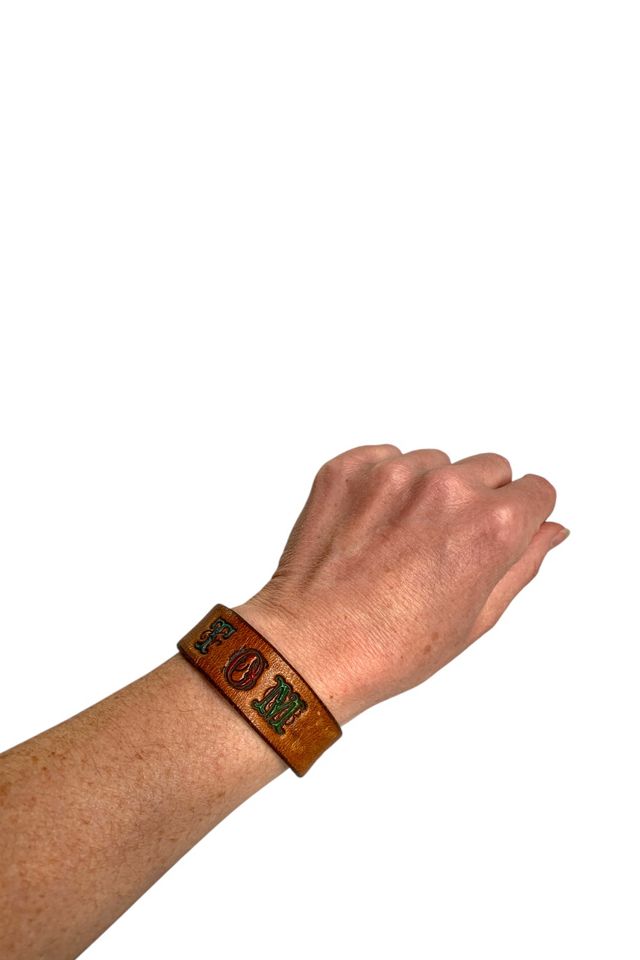 Vintage 1970s Hand Tooled Leather Bracelet Selected by SharpLilTeeth #2