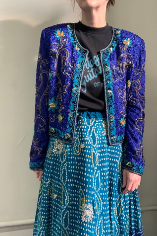 Vintage 1990s Beaded Sequin Evening Jacket Selected by SharpLilTeeth