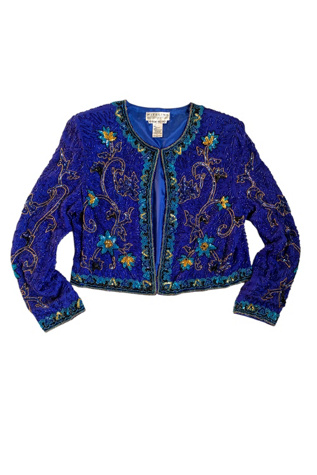 Женская куртка SharpLilTeeth Vintage 1990s Beaded Sequin Evening Jacket Selected, цвет: Синий — фото 3