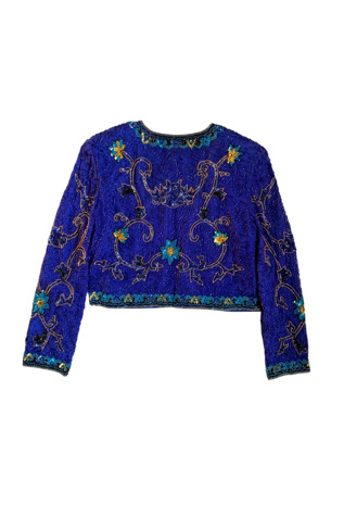Женская куртка SharpLilTeeth Vintage 1990s Beaded Sequin Evening Jacket Selected, цвет: Синий — фото 4