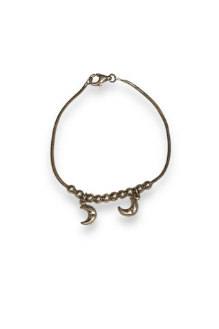 1990s Vintage Double Moon Sterling Silver Bracelet Selected by BusyLady Baca & The Goods