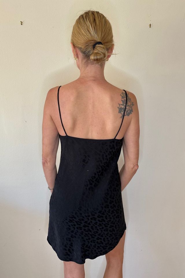 Black Cheetah Curve Hem  Mini Slip Dress Selected by Picky Jane #1