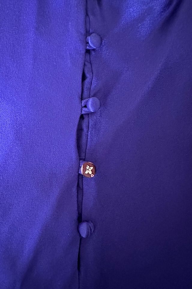 Satin Royal Purple Neck Mini Party Cocktail  Slip Dress Selected by Picky Jane #3