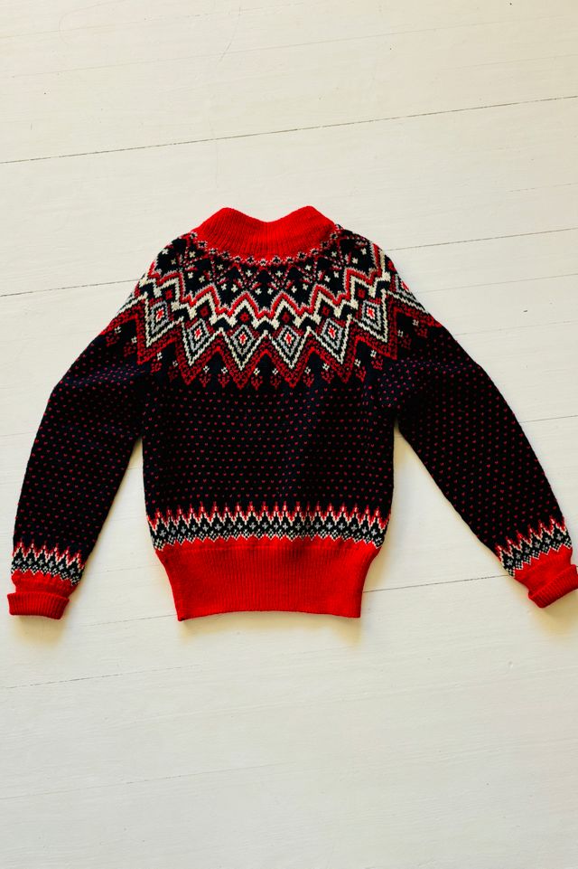 Vintage Fair Isle Brass Zip Up Cardigan Selected by Atlantic Vintage #2