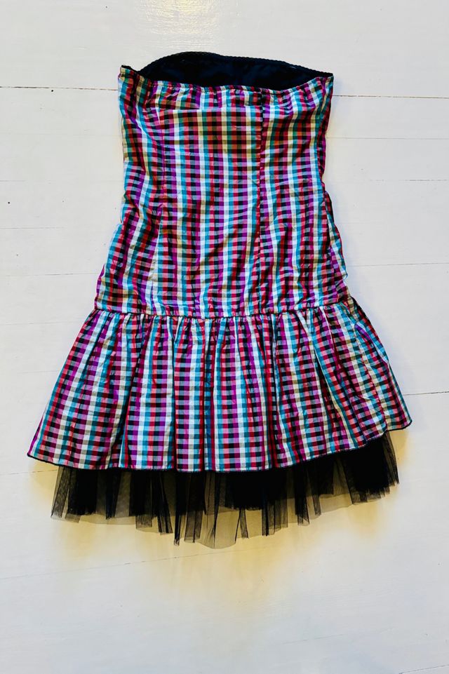 Vintage Checkered Dress with Tulle Selected by Atlantic Vintage #2