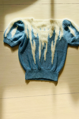 Vintage Blue Icicle Sweater Selected by Atlantic Vintage