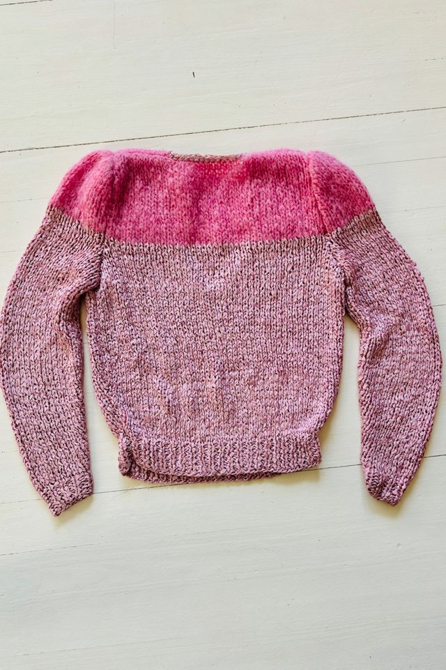 Vintage Hand Knit Pink Ribbon Sweater Selected by Atlantic Vintage #1