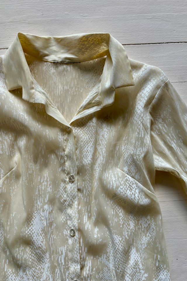 Vintage Sheer Snake Skin Print Shirt Dress Selected by Atlantic Vintage #1