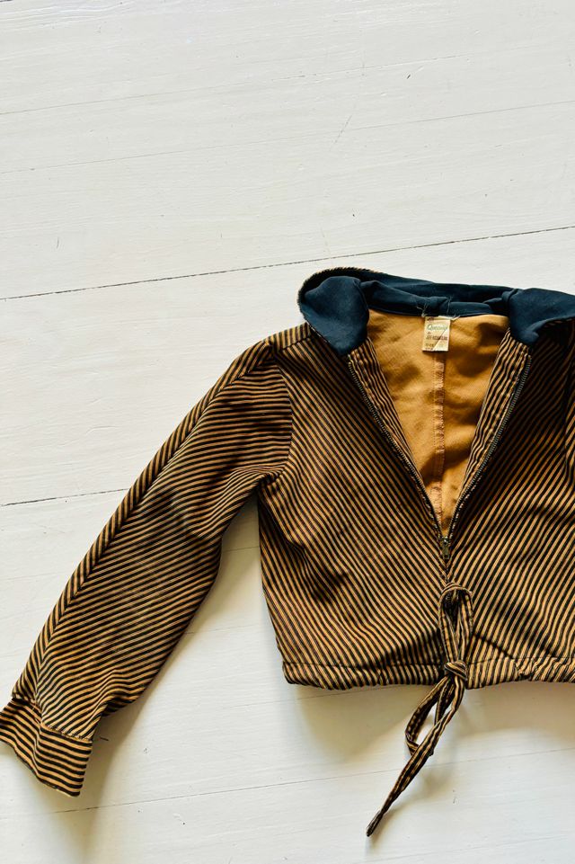 Vintage Chevron Cropped Corduroy Jacket Selected by Atlantic Vintage #1