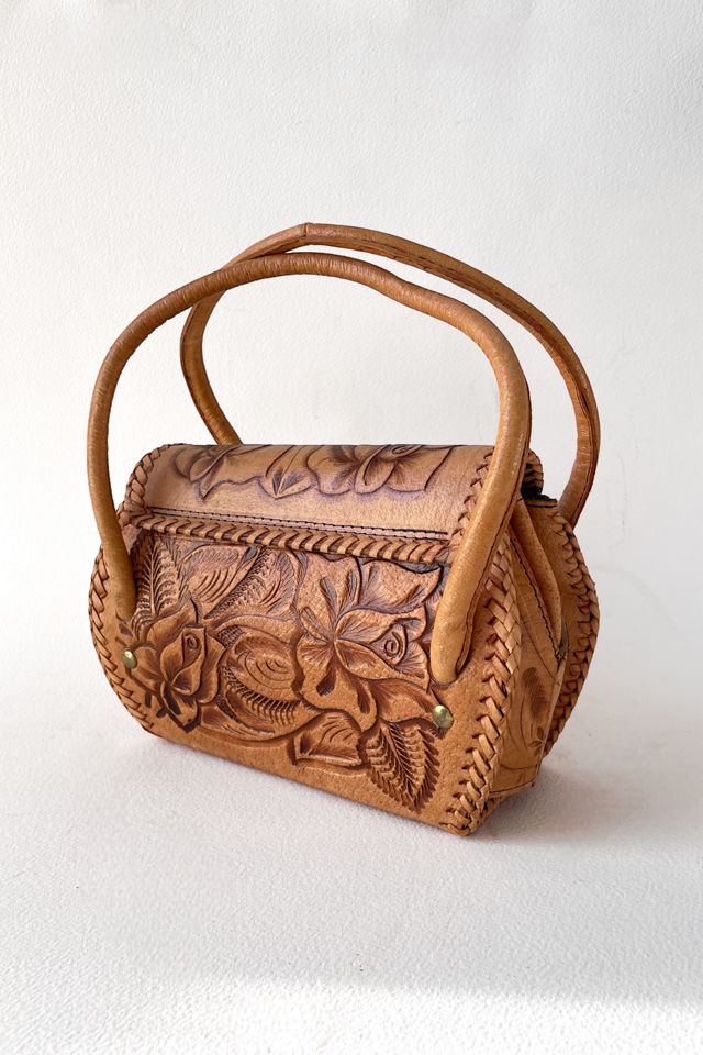 Vintage Tooled Leather Toggle Handbag Selected by MARMALADE #1