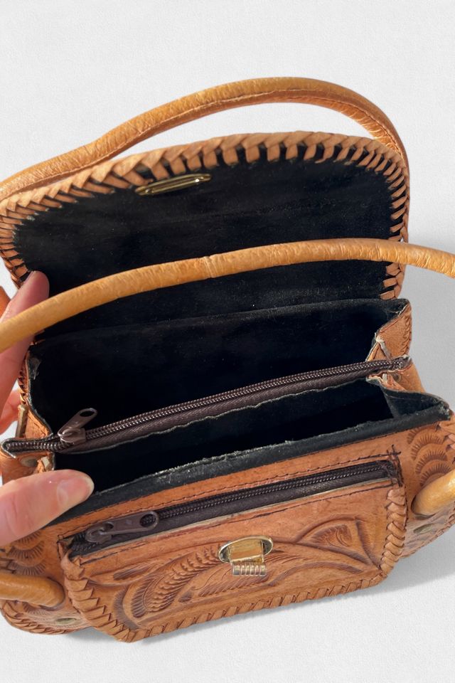 Vintage Tooled Leather Toggle Handbag Selected by MARMALADE #2