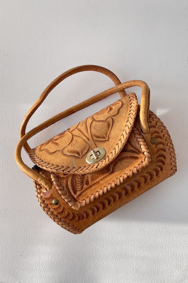 Vintage Tooled Leather Toggle Handbag Selected by MARMALADE #3