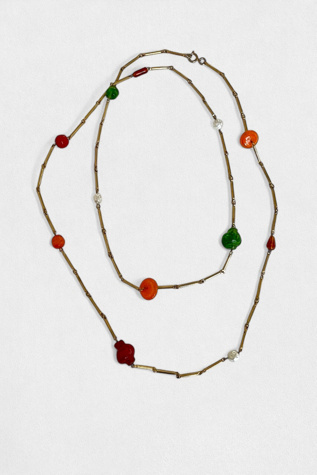 Vintage Chain and Blown Glass Beads Flapper Necklace Selected by MARMALADE