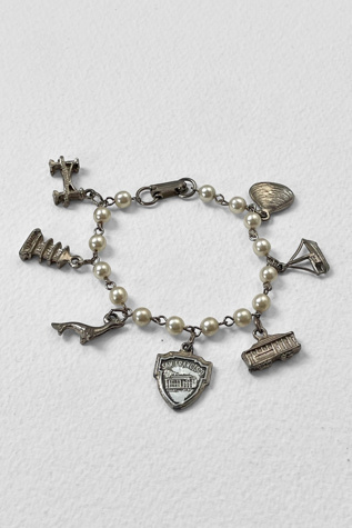 Vintage 60s San Francisco Souvenir Pearl Charm Bracelet Selected by MARMALADE