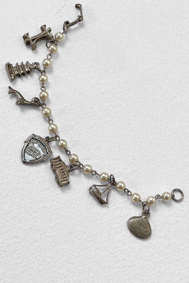 Vintage 60s San Francisco Souvenir Pearl Charm Bracelet Selected by MARMALADE #1