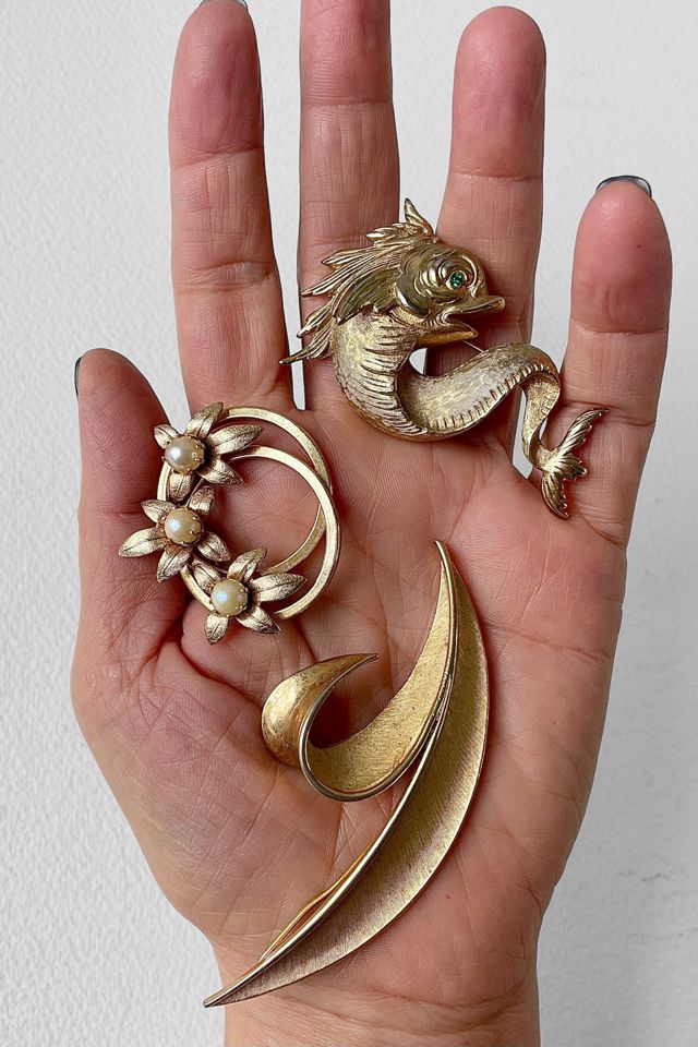 60s Napier Fish Crown Trifari Signed Brooch Collection Selected by MARMALADE #1