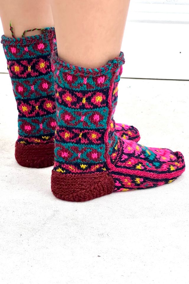 Vintage Hand Knit Wool Slippers Selected by Anna Corinna #1