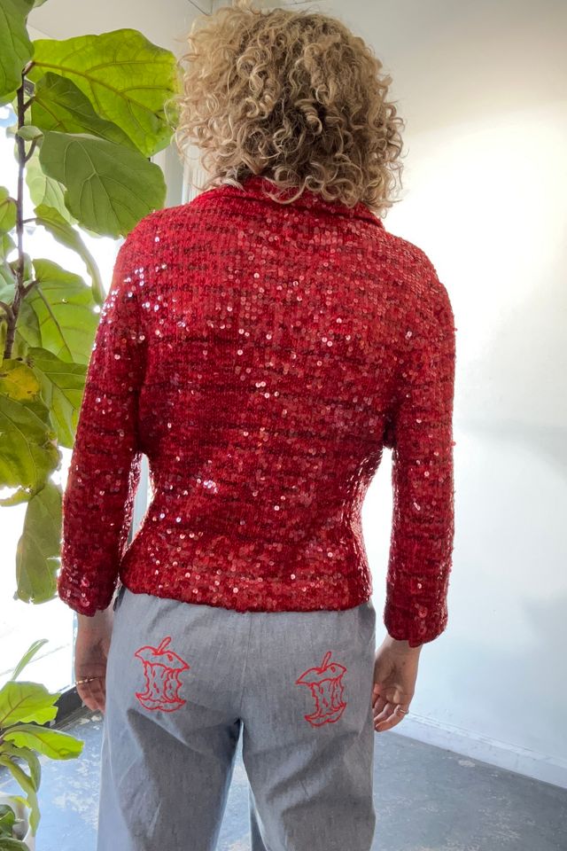 Iisli Red Sequin Knit Blazer Selected by The Curatorial Dept. #1