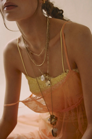 Serena Long Necklace by Free People in Gold