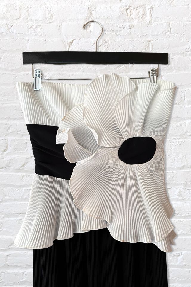 1980s Frank Usher Giant Flower Pleated Gown Selected By Ritual Vintage #1