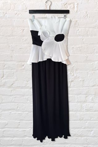 1980s Frank Usher Giant Flower Pleated Gown Selected By Ritual Vintage