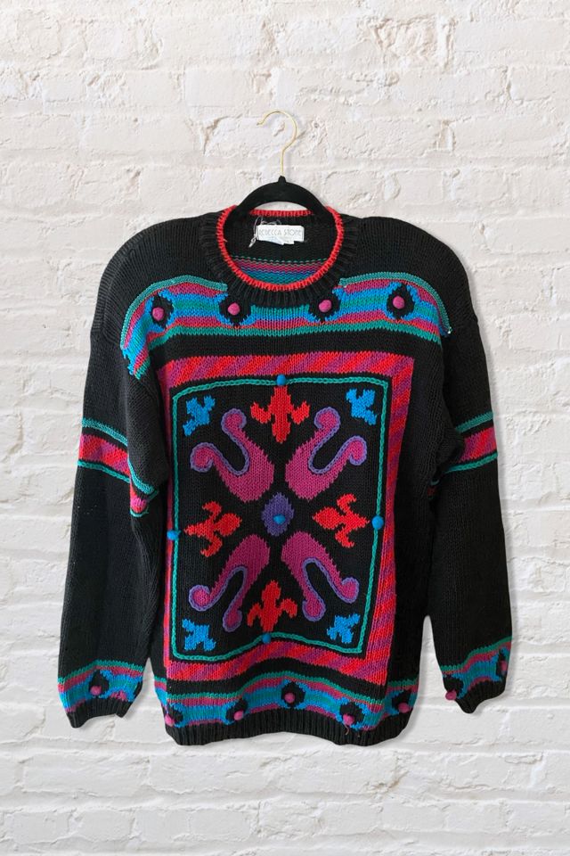 1990s Graphic Knit Oversized Pullover Sweater Selected By Ritual Vintage #1