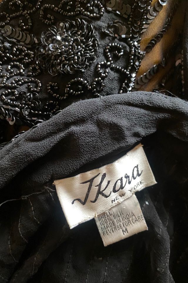 1980s Heavily Beaded Black Silk Blouse Selected By Ritual Vintage #2