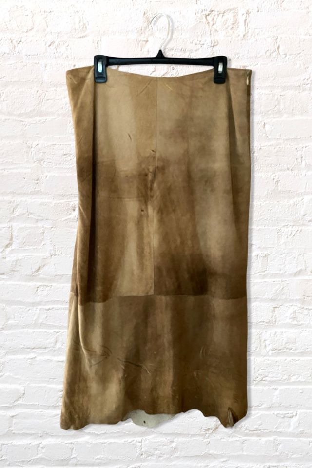 Y2K Suede Hand Painted Midi Skirt Selected By Ritual Vintage #1