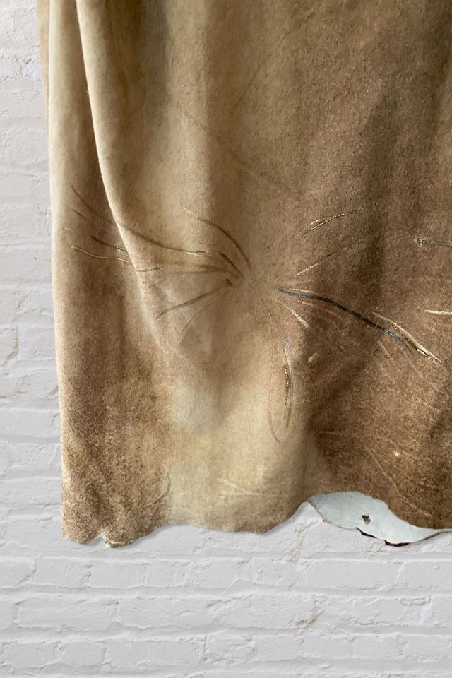Y2K Suede Hand Painted Midi Skirt Selected By Ritual Vintage #2