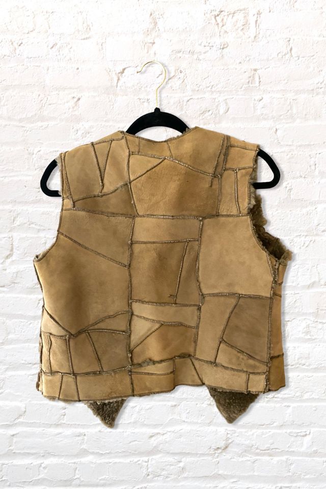 1970s Patchwork Suede Shearling Vest Selected By Ritual Vintage #1