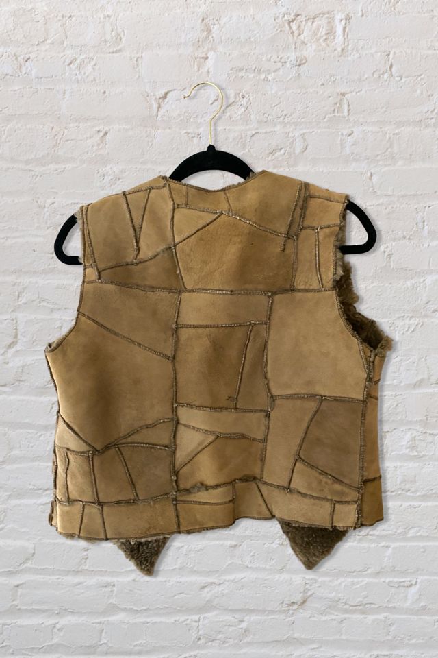 1970s Patchwork Suede Shearling Vest Selected By Ritual Vintage #3