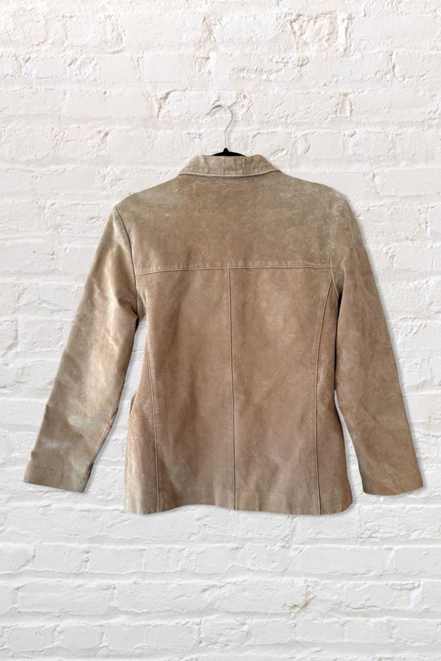 1990s Clio Tan Suede Short Trench Jacket Selected By Ritual Vintage #1