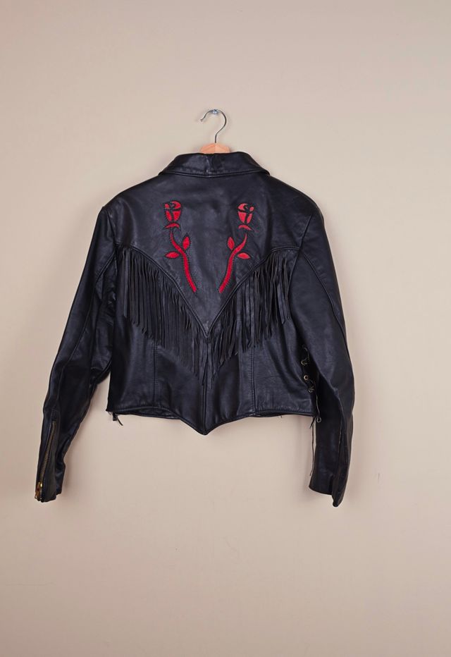 Vintage Western Cropped Leather Jacket with Fringes (FP45) selected by The Igala NYC #3