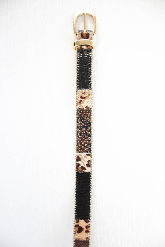 Vintage Animal Print Snakeskin Leather Belt Selected By Moons + Junes Vintage #2