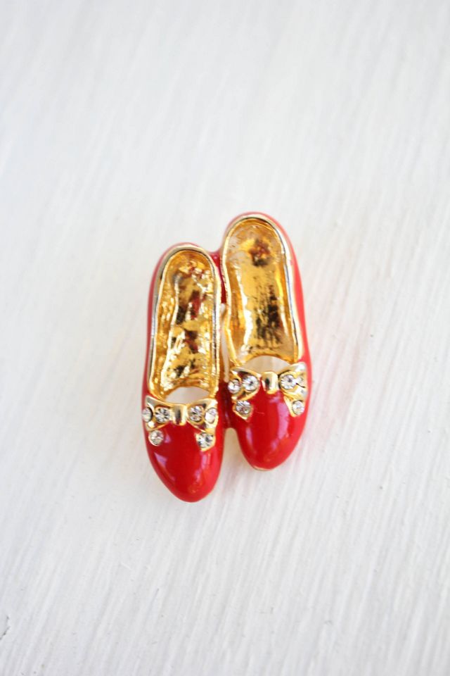 Vintage Ruby Red Slippers Brooch Pin Selected By Moons + Junes Vintage #2