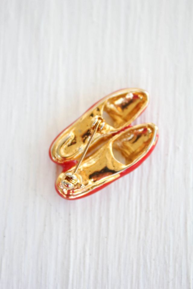 Vintage Ruby Red Slippers Brooch Pin Selected By Moons + Junes Vintage #3