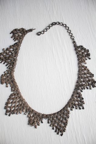 Western Chain Belt - Antique Silver With Turquoise Stones