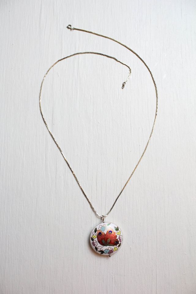 Vintage Butterfly Cloisonné Necklace Selected By Moons + Junes Vintage #3