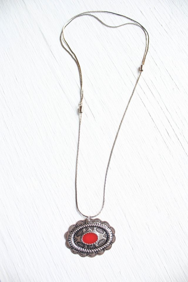 Vintage Western Silver Medallion Necklace Selected By Moons + Junes Vintage #1