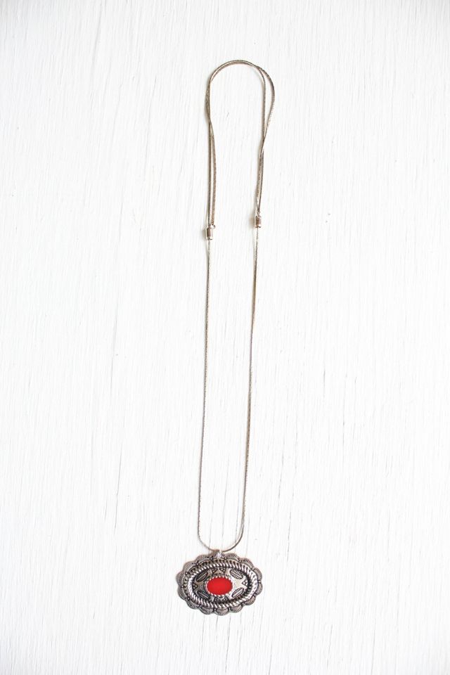 Vintage Western Silver Medallion Necklace Selected By Moons + Junes Vintage #2