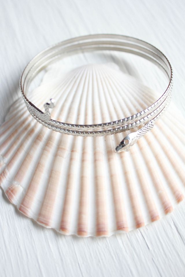 Vintage Silver Snake Arm Band Bracelet Selected By Moons + Junes Vintage #2
