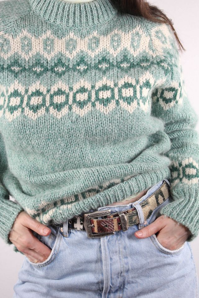 Vintage Icelandic Wool Seafoam Knit Sweater Selected By Moons + Junes Vintage #3
