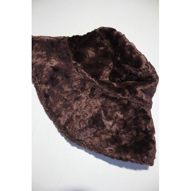 Vintage Brown Faux Fur Velvet Bucket Hat Selected By Moons + Junes Vintage #3